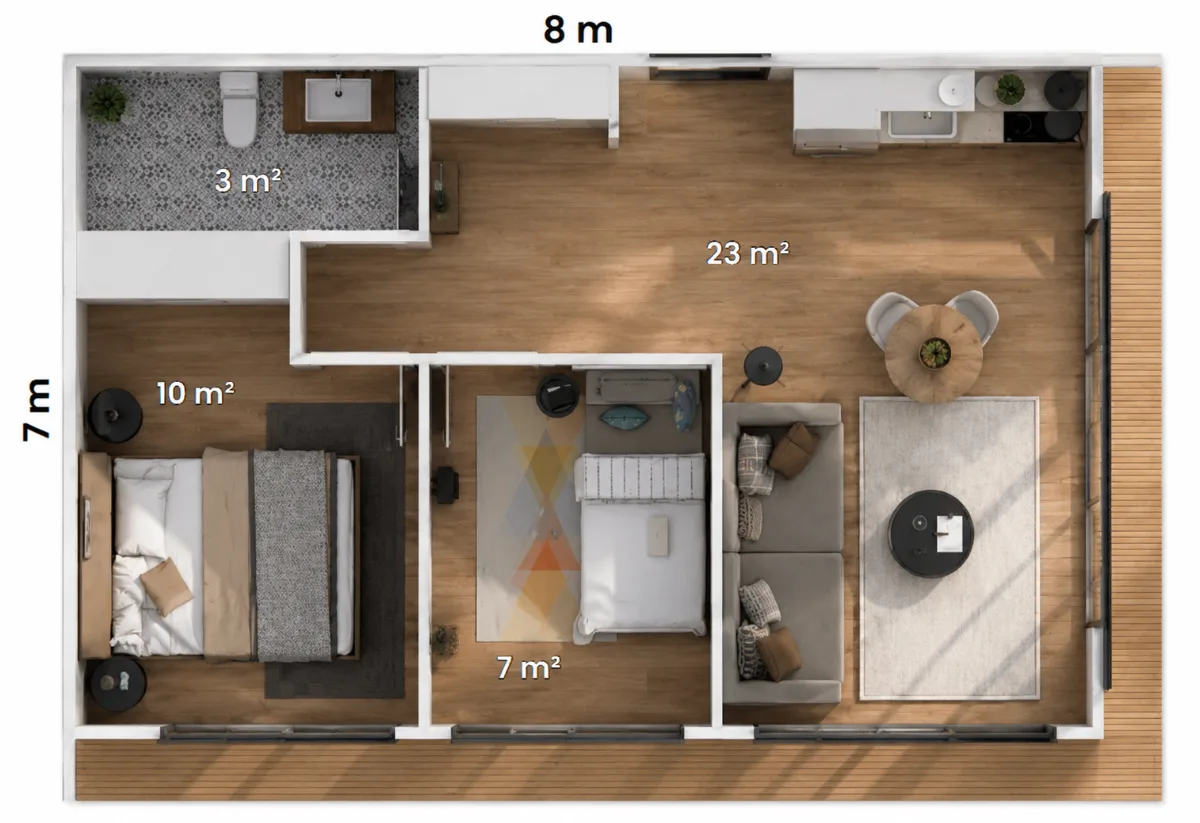 Modern Modül Ev 2+1 – 54 m²